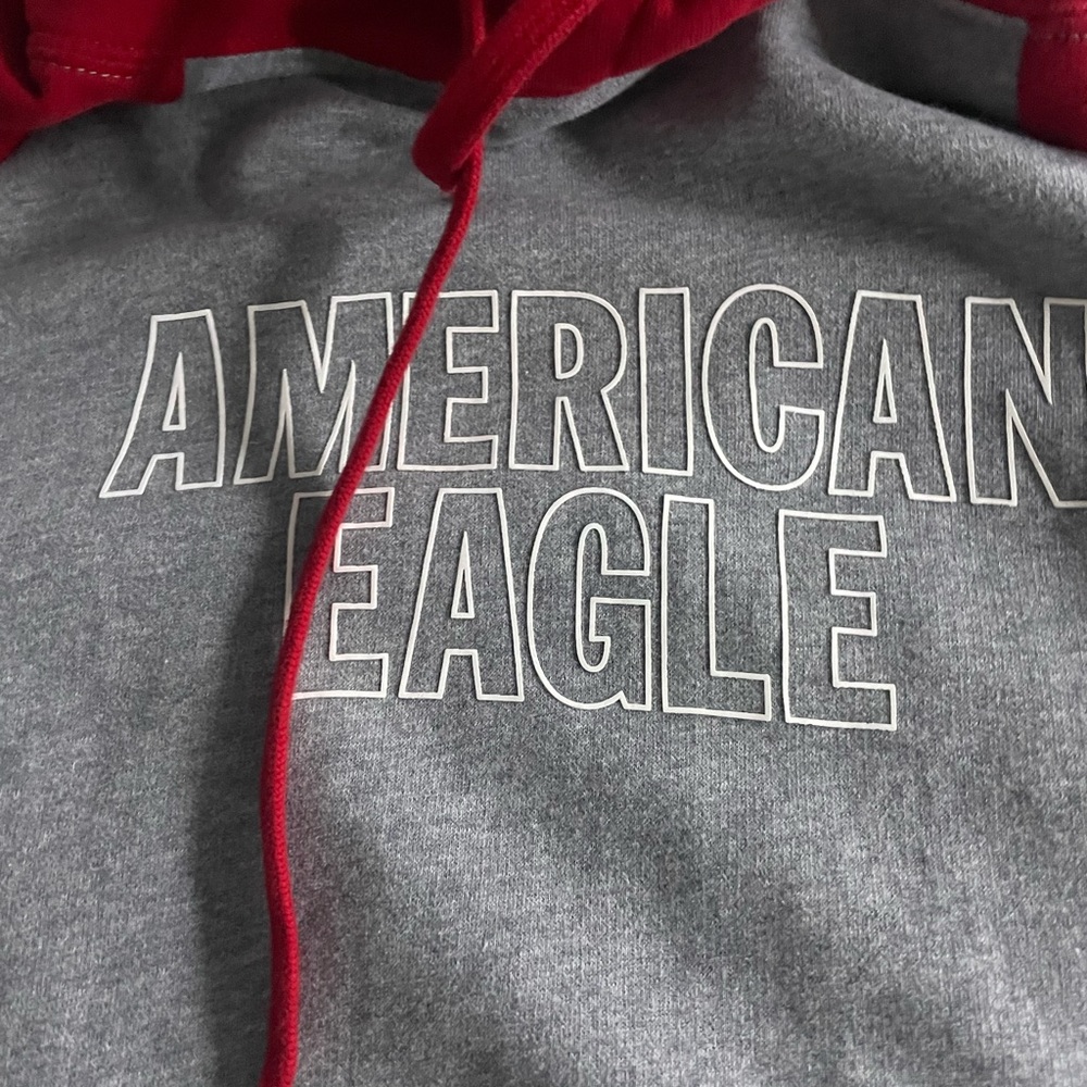 American eagle red and white hoodie medium size